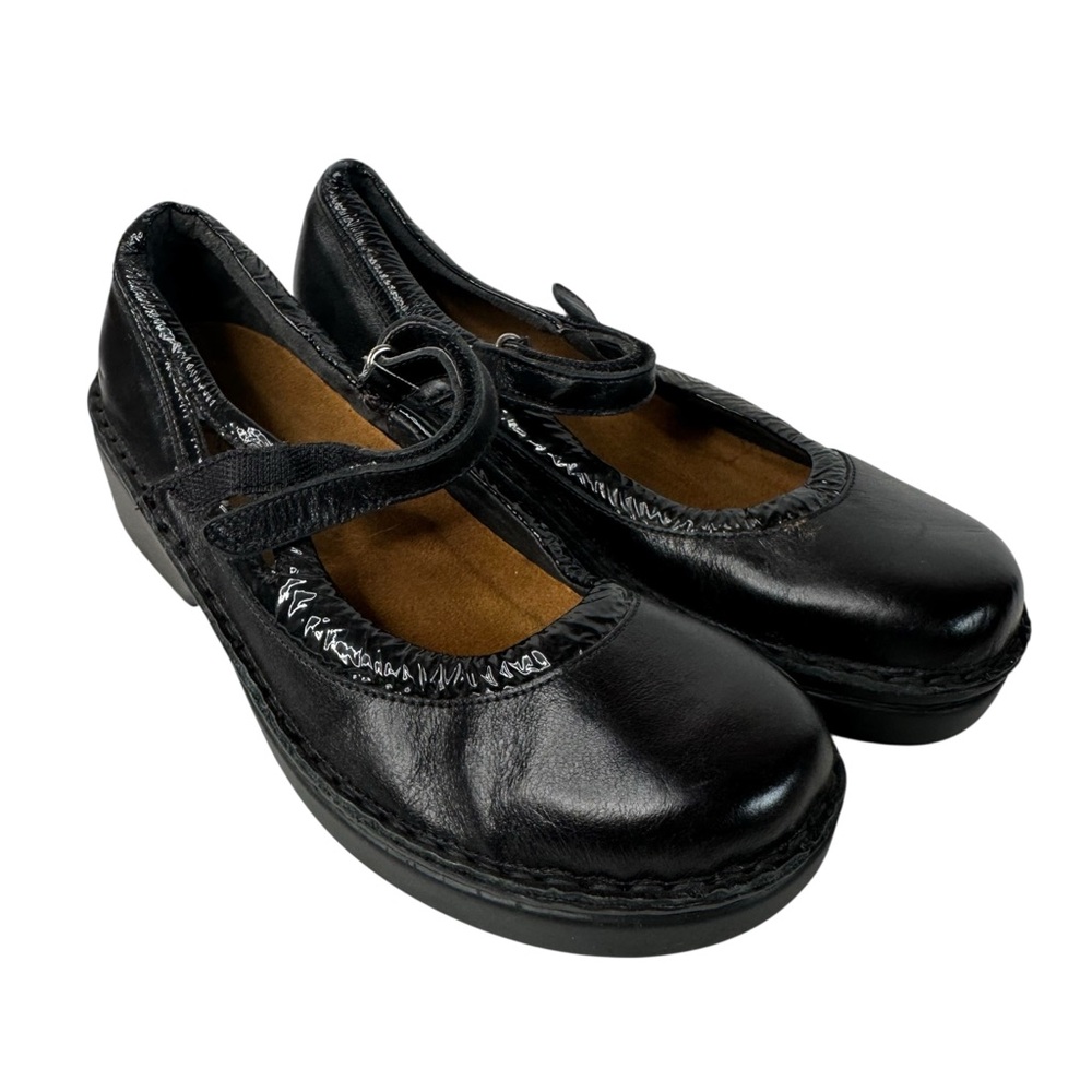 Naot Black Leather Mary Jane Comfort Career Teacher Shoes EU 37 Slip On Size 6